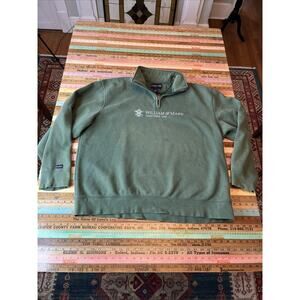 Vintage William & Mary 1/4 Zip Sweatshirt Adult 2X Green *Small Flaw* Jansport